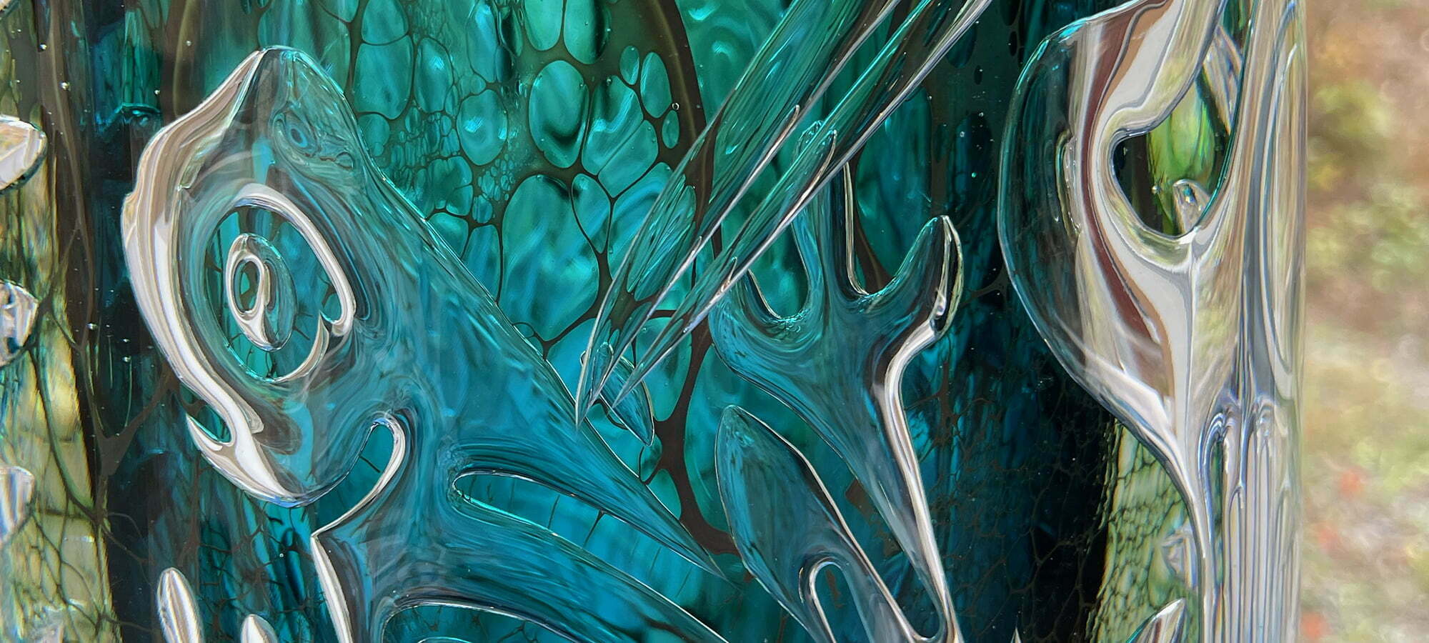 Glassculptuur gemaakt van Mickejohan's kunstglas, Glasriket
