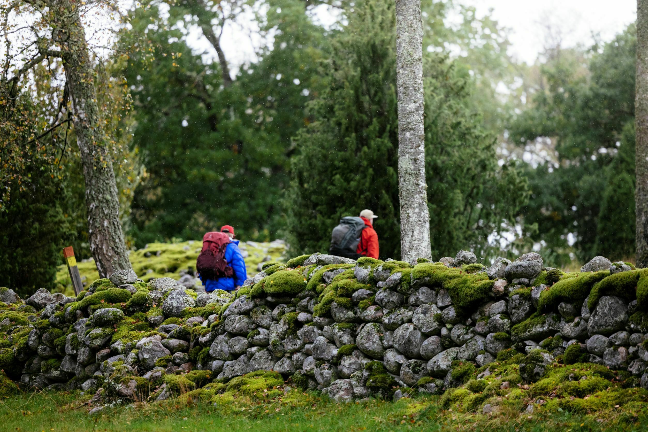 Vandrare vid stenmur, Utvandrarleden, Glasriket