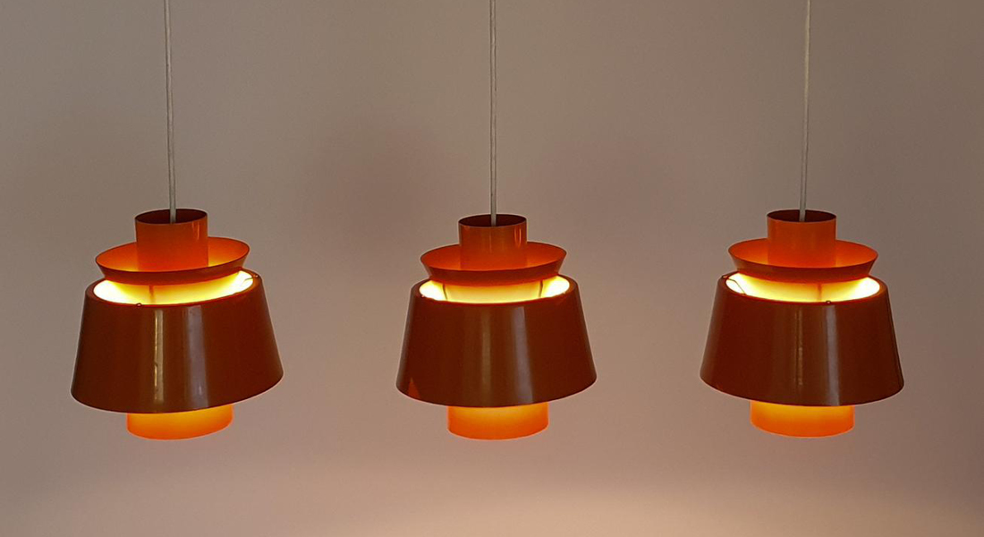 Lampes suspendues de style rétro de Retro Trade Scandinavia dans le royaume du verre