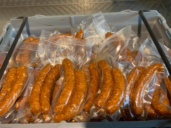 Sausages in packaging from Viltrökeri Krukö, Glasriket