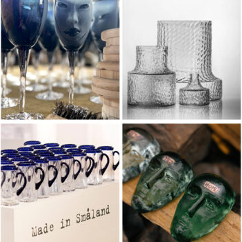 Collagebild från Glasrikets stora glasbuk